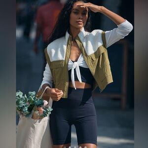 Anthropologie Daily Practice Gear Check Vest Olive Green Large